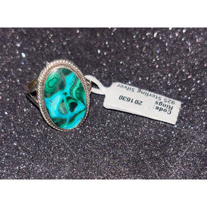 Women's Unbranded Green and Blue Chrysocolla Mala Sterling Silver Ring